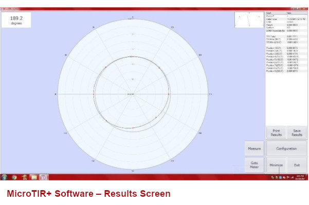 MicroTIR Software Screen Result Example